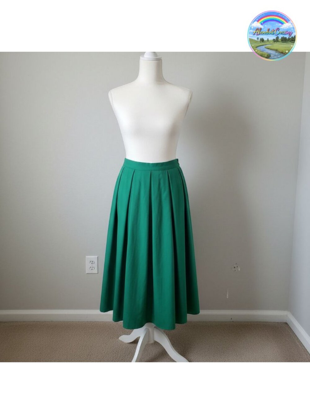 Pleated Vintage A-Line Midi Skirt High Waist Swing Silhouette